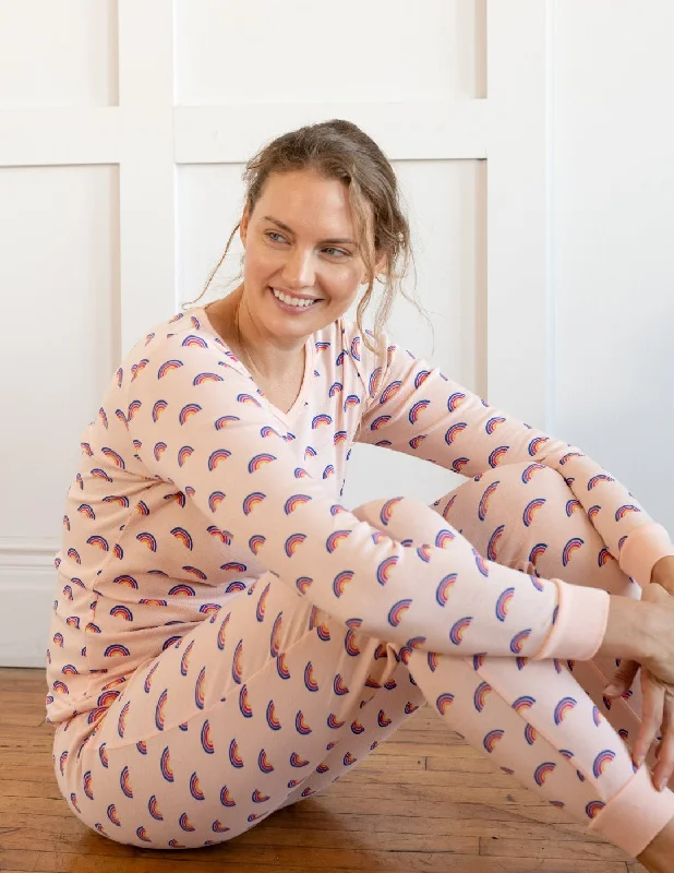 Women's Retro Rainbow Pajamas Couple pajama sets