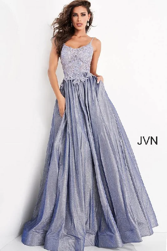 Jovani 03038 Prom Spaghetti Strap Long Ball Gown Smocked party dresses