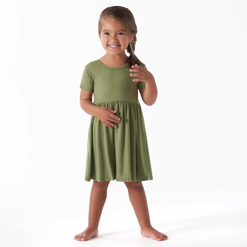 Infant & Toddler Girls Moss Buttery Soft Viscose Made from Eucalyptus Twirl Dress Beaded unclassified dresses Infant & Toddler Girls Moss Buttery Soft Viscose Made from Eucalyptus Twirl Dress Beaded unclassified dresses