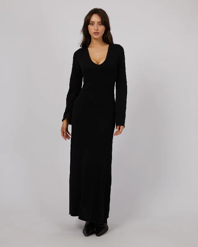 All About Eve Knit L/S Dress Black Elegant evening unclassified dresses