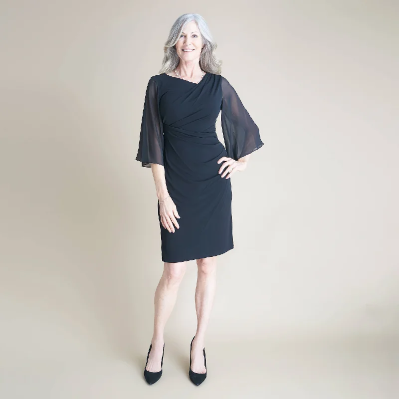 Carrie 2.0 Black Knee Length Dress Silk unclassified dresses