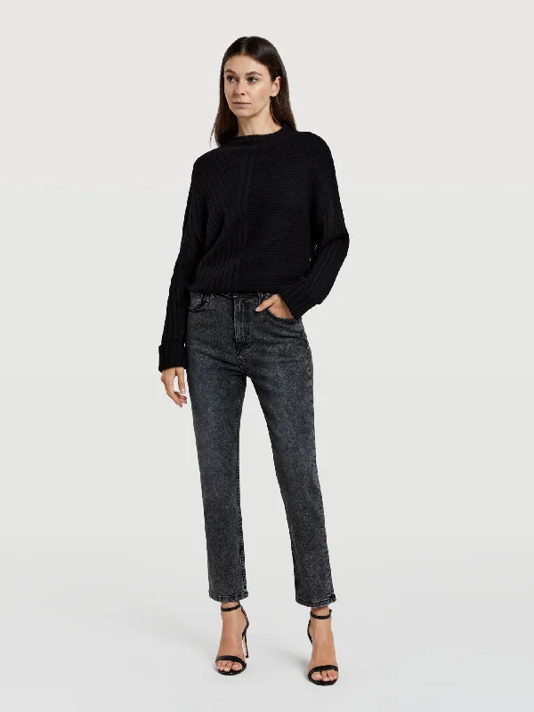 Classic regular leg black jeans Sexy unclassified dresses