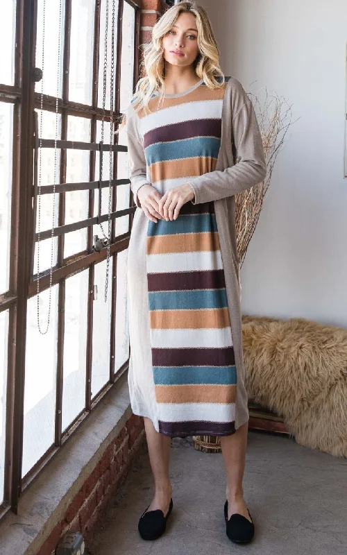 Colorblock Striped Dress Sleeveless unclassified dresses