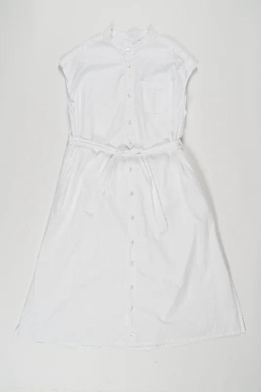 Engineered Garments Banded Collar Dress - White 100's 2Ply Broadcloth Ruched unclassified dresses