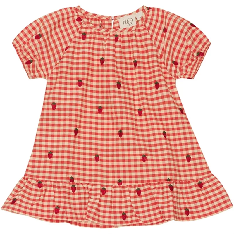 Flöss Molly Dress Berry Gingham Smocked unclassified dresses