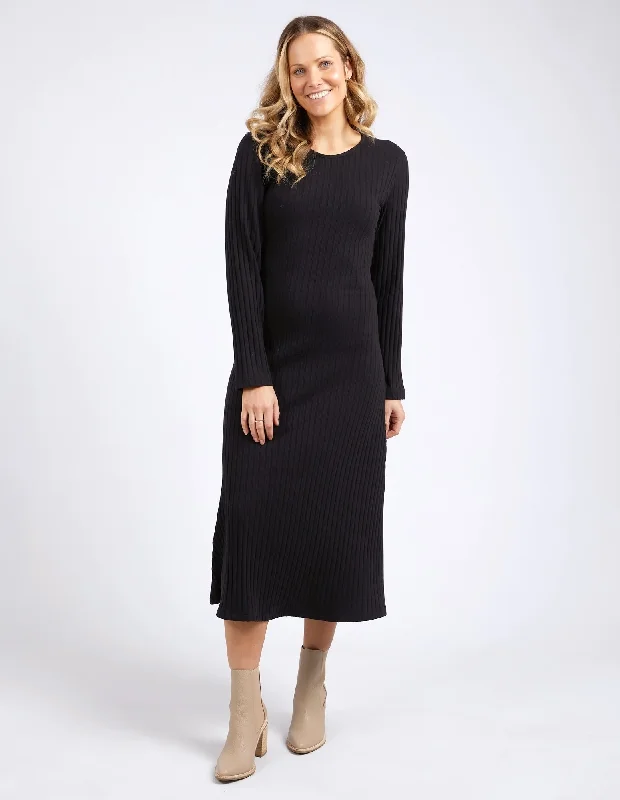 Foxwood Huntleigh Rib Dress Black Trendy unclassified dresses
