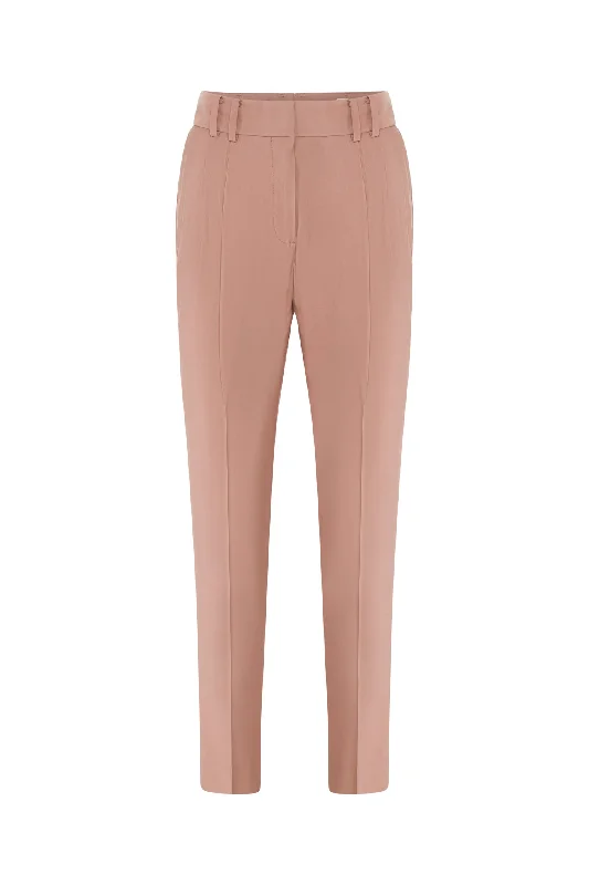 High waist pleated trousers Neutral tone unclassified dresses
