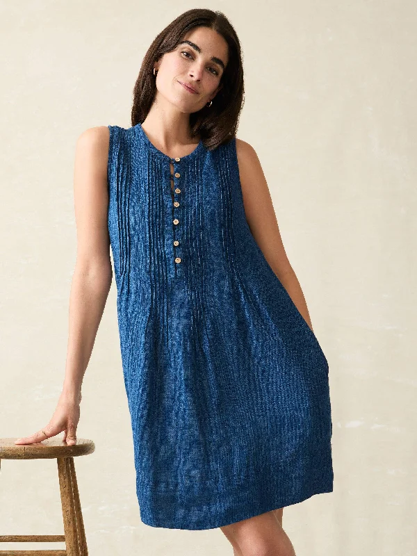 Isha Basketweave Dress - Indigo One-shoulder unclassified dresses