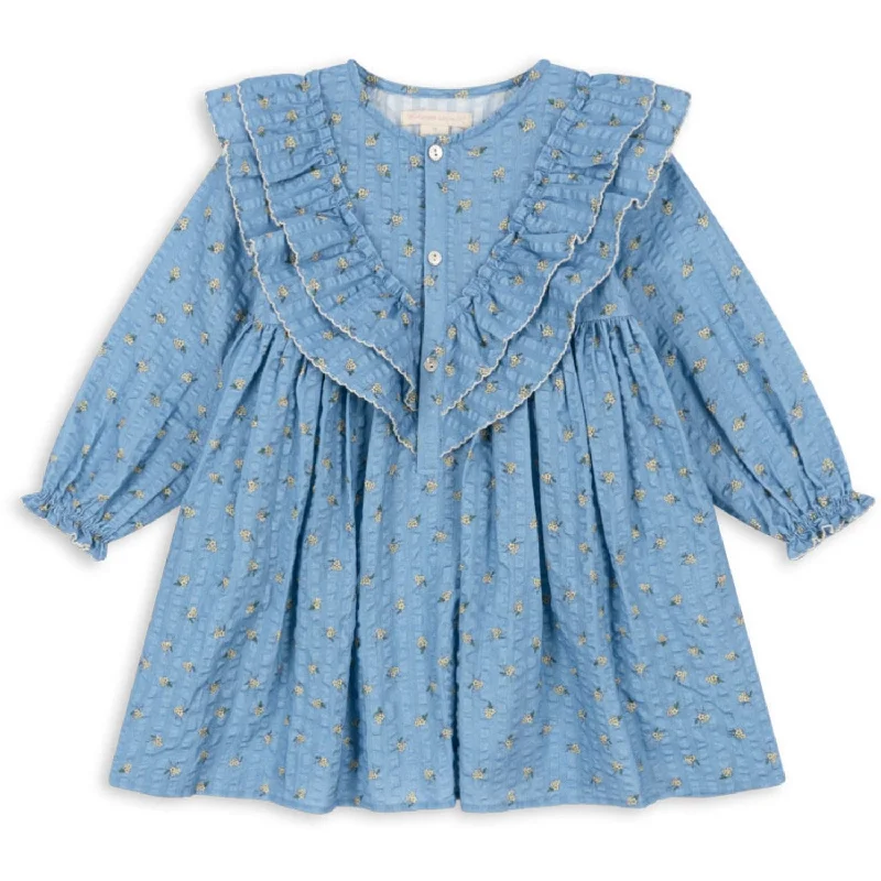 Konges Sløjd Carlie Blue Kim Frill Dress Gots Preppy unclassified dresses