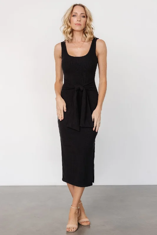 Kylee Front Tie Dress | Black Floral unclassified dresses