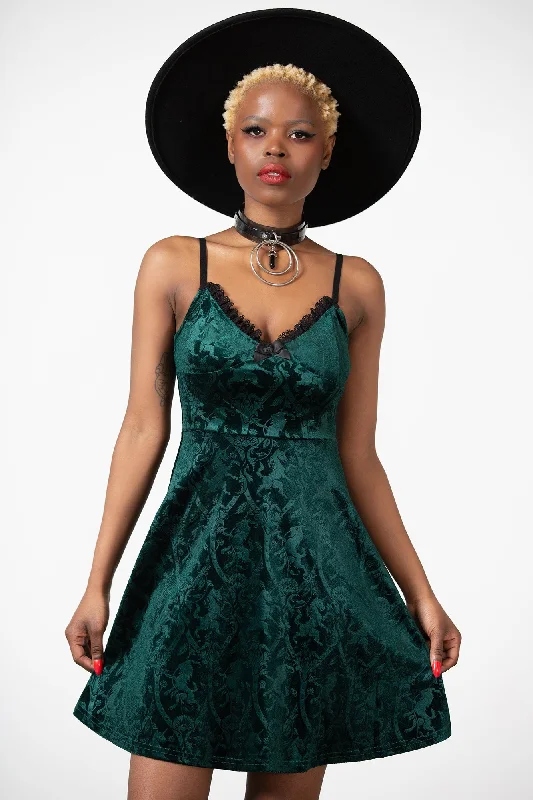 Mistress Of Mayhem Skater Dress [EMERALD] Pastel unclassified dresses