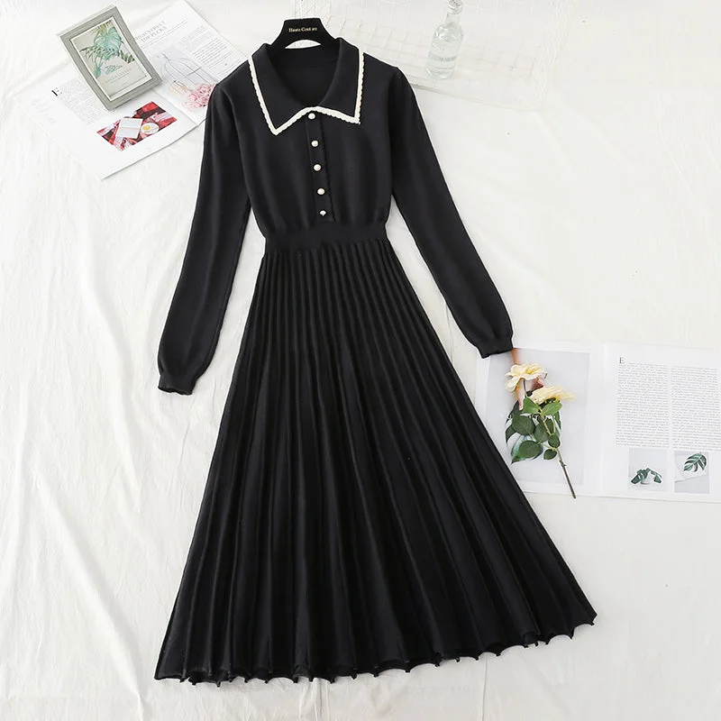 New autumn and winter long sleeve pleated light mature wind with bottom skirt 2224 Floral Maxi Skirt New autumn and winter long sleeve pleated light mature wind with bottom skirt 2224 Floral Maxi Skirt
