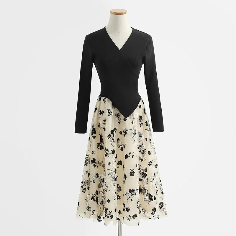 New long skirt fairy mesh embroidery temperament French small black skirt 2198 Pleated A-line Skirt New long skirt fairy mesh embroidery temperament French small black skirt 2198 Pleated A-line Skirt