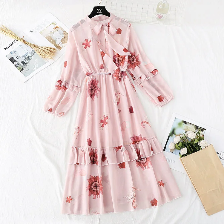 Retro broken flower fairy super xiansen series bottomed long skirt two-piece suit 2373 Elegant Maxi Look Retro broken flower fairy super xiansen series bottomed long skirt two-piece suit 2373 Elegant Maxi Look