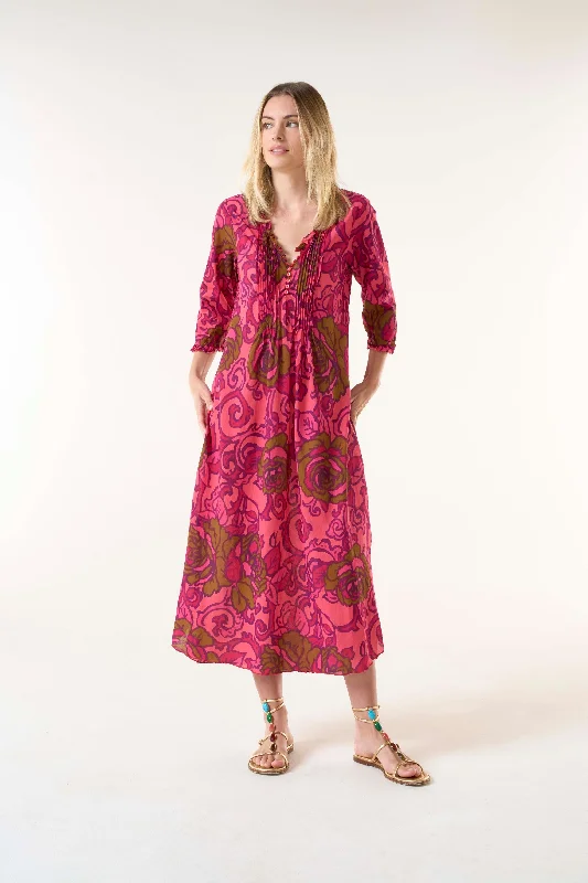 San sebastian hot coral long poppy Flowing Maxi Skirt