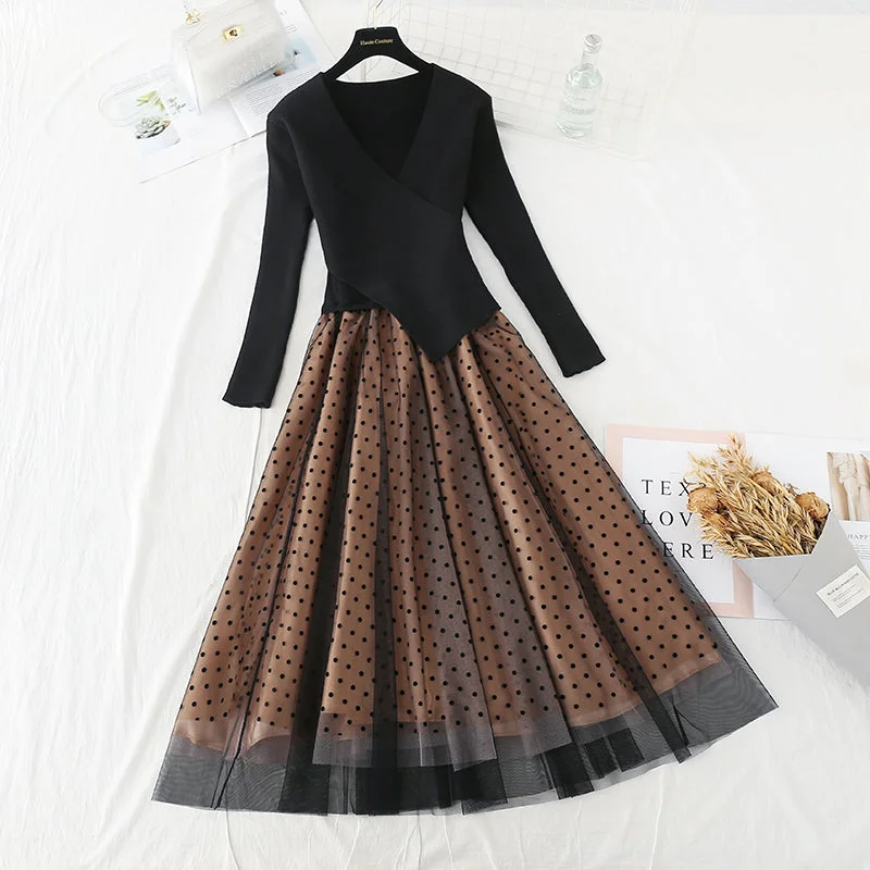 Stitched slim slim temperament gentle storm dot mesh long skirt 2210 Stylish Maxi Skirt Stitched slim slim temperament gentle storm dot mesh long skirt 2210 Stylish Maxi Skirt