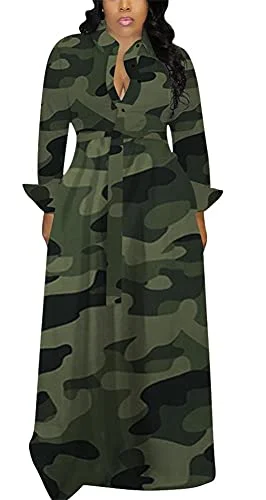Women's Long Sleeve V Neck Long Maxi Dress Loose African Floral Print A Line Skirt Dresses Plus Size with Belt | Original Brand Maxi Skirt Glam Women's Long Sleeve V Neck Long Maxi Dress Loose African Floral Print A Line Skirt Dresses Plus Size with Belt | Original Brand Maxi Skirt Glam