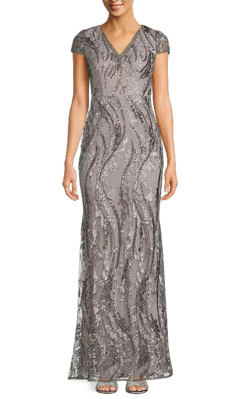 Adrianna Papell AP1E210106 - Sequin Embroidery Gown Stylish Sequin Dress